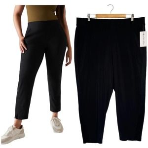 New Athleta Pants Womens 20 Brooklyn Mid Rise Ankle Lightweight Cropped Black